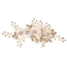 Shiny Rhinestones Side Hair Clip Stable Grip Barrettes DIY Hair Accessory For Party Wedding Styling - 金色 - 查看 6