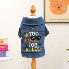 PETCIRCLE 1pc Pet Clothes, Dog Apparel Spring/Summer New Breathable Durable Dirt-Resistant Small Dog Outfit - Unique Jacket - Blue - View 12