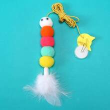 1 Set Elastic Cat Toy, Artificial Fiber Feather Toy, Bell Teaser Wand, Door Hanging Swing - Multicolor - View 6