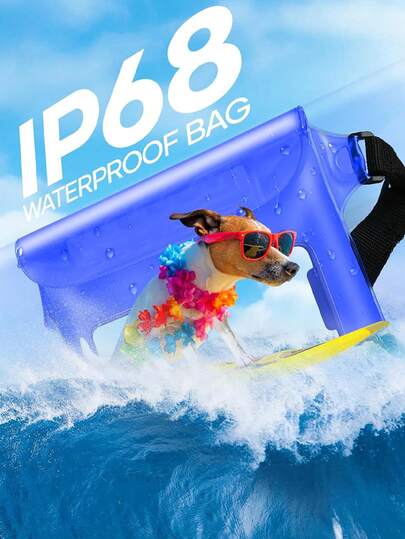 1pc Waterproof Waist Bag With Belt, Wet & Dry Separation, Suitable For Phone, Wallet, Reusable, Lightweight, Ideal For Beach, Swimming, Kayaking, Boating, Water Sports