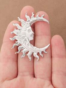 1枚时尚银色/金色不锈钢新月形胸针，女士服装配饰 - 彩色 - 查看 9