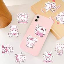 50pcs Pink Bunny Stickers, Creative Doodle Stickers, Office Supplies, Mobile Phone And Computer Stickers, High-Value, Durable, Exquisite, Cool Stickers, Fun, Classic, Colorful Cartoon Design, Gift Decoration, Phone Case Decoration Stickers, Reusable, Colorful Cartoon Design, Suitable For Water Bottles, Skateboards, Mobile Phones, Etc., Very Suitable For School Supplies, A Top Choice For Holiday Gifts. - 50pcs - View 6