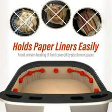 3个装空气炸锅硅胶夹 - 耐高温464°F（240°C），快接设计，牢固固定烘焙纸和衬垫，适用于所有带磁性篮边的空气炸锅，不刮伤且易于清洁，空气炸锅配件 | 磁性夹 | 硅胶 - 彩色 - 查看 3