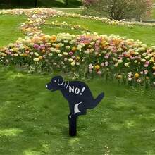 1pc Humorous "No! No! No!" Dog Poop Sign - Decorative Artificial Wood Outdoor Warning Plaque For Yards, Lawns, Patios, Pathways - No Defecation Design, Perfect For Garden Decor - B - View 11