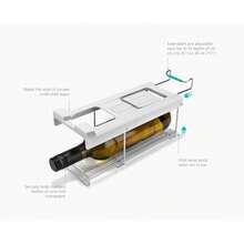 Joseph Joseph FridgeStore - Botella de almacenamiento plegable debajo del estante y soporte para vino ahorra espacio se adapta a estantes de 13 a 18 pulgadas de profundidad - Blanco - Ver 5