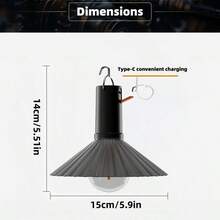 IP45 Waterproof Hanging Camping Lamp, 3 Brightness Modes Type-C Rechargeable Portable Outdoor Light For Tent Canopy BBQ Stall Emergency Use - SX001 Portable Hook Light - View 11