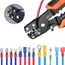 1件套，电线压接工具：适用于绝缘/裸线/热缩连接器（22-10 AWG）的电线压接钳、剥线钳和剪线钳。多功能剥线钳和压接钳。 - 綠色-JJ - 查看 4