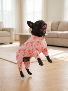 Dog Summer Shedding Hair Control Pajamas - Breathable High Stretch Full Coverage Pet Rompers, Summer Anti Licking & Bug Protective Jumpsuit For Medium Large Dogs, All Over Printing Dog Clothes - Cute Pink Stripe And Crayfish Pattern - Multicolor - View 7