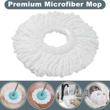 Spin Mop And Bucket System, Mop And Bucket With Wringer Set,Mops For Floor Cleaning,Household Supplies Tools With 6 Replacement Refills,61" Extended Handle For Household Hardwood Floor - Green - A - 查看 2