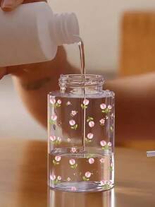 郁金香图案可重复使用透明旅行卸妆瓶，可灌装卸妆液，旅行必备，浴室用品，配有 3.38 盎司/6.76 盎司便携式按压泵头，适用于卸甲油、爽肤水和卸妆液，圆顶设计，洗手液，可重复使用，卸妆瓶 - 彩色 - 查看 5