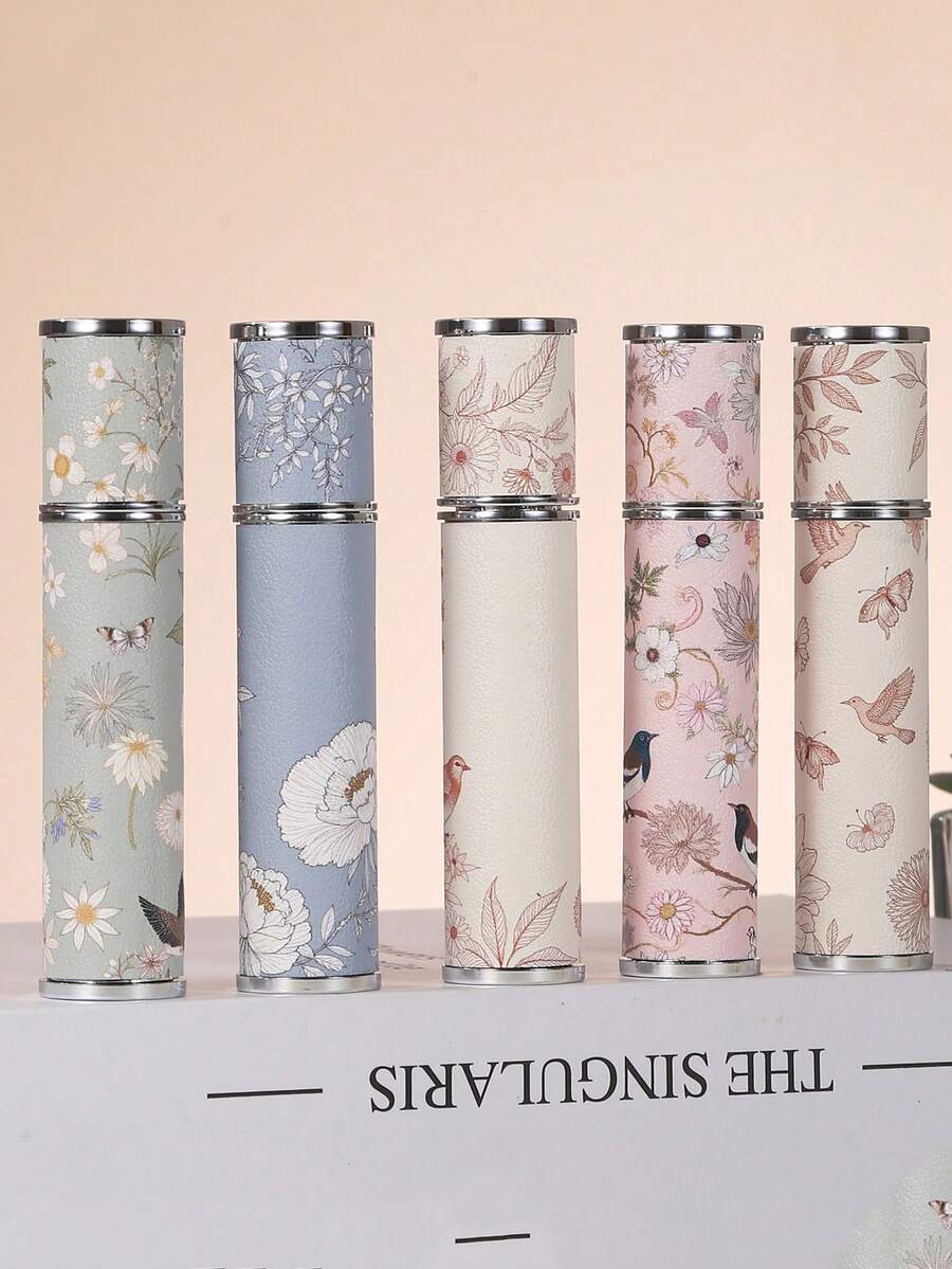 1件 10ML 花鳥印花玻璃香水瓶，高端便攜旅行噴霧瓶，迷你香水，旅行瓶套裝 - 查看 1