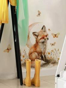 1pc, Multi-Size, Removable PVC Wall Sticker, Suitable For Kids Room, Nursery, Decals Of Squirrel Wearing Hat On Tree Branch, Cat In Flower Bushes, Moon And Fox, Mischievous Monkey Climbing Tree, Small Birds On Big Tree, Spring/Summer Plants And Animals Wall Stickers, Applicable For Bedroom, Living Room, Study, Dining Room, Bathroom, Home Wall Decor, Room Decoration - Multicolor - View 15