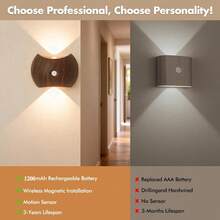 1/2/4pcs LED Motion Sensor Wall Light, LED Night Light With Human Sensor, Indoor Sensor Wall Lamp, Wireless LED Wall Lamp, Wall Light, Battery Powered, 3 Color Dimmable, Suitable For Living Room, Bedroom - Multicolor - View 4