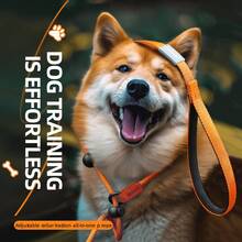 No Pull Dog Training Leash, Adjustable Collar All-In-One P Rope, Heavy Duty Nylon Dog Lead With Comfort Padded Handle, Reflective Pet Slip Lead For Small Medium Large Dogs Walking Training - Multicolor - View 1