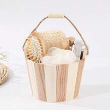 Natural Bamboo Heart-Shaped Wooden Box Bathroom Gift Set - Includes Exfoliating Sponge, Body Brush, Bath Ball And Massage Roller SPA Care Set, Suitable For Personal Use Or Gifting - Multicolor - View 12