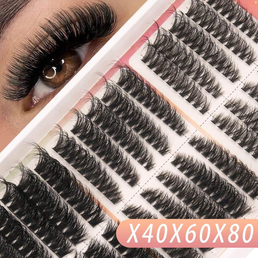 Lina D Curl 40D 60D 80D Mixed Fluffy Lashes, Reusable Eyelash Extension For Daily, Work, Party, Date, Travel, Summer Weekly Lash Decor, Various Lash Products Available: Eyelash Extension, Cat Eye Lashes, Natural Lashes, Cartoon Lashes, Half Lashes, Lash Sets, Lash Clusters, Cluster Lashes, Individual Lashes, Lower Lashes, Lash Technician Supplies, Lash Books, Fluff Lashes, Etc.