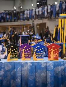 12pcs Graduation Celebration Candy Box, Graduation Party Decorations, Graduation Cap Shaped Candy, Chocolate, Cookie Supplies (Red, Purple, Black, Blue) - Graduation Cap Gift Box - View 8