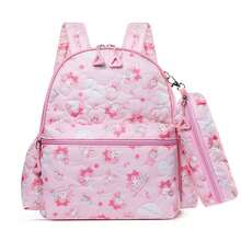 SANRIO 两件套：&Melody 紫色格子防水牛津布双肩包，多隔层拉链设计，耐用时尚；配套铅笔盒，轻便护脊学生包 - 彩色 - 查看 9