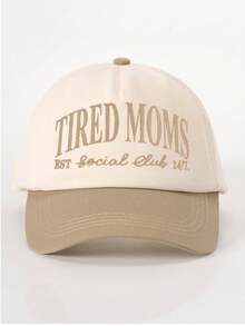 1顶女士刺绣“TIRED MOMS”撞色棒球帽，可调节户外防晒休闲帽，适合春秋季旅行、海滩，男女通用Y2K风格帽，夏季款 - 棒球帽 - 查看 20
