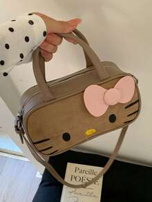 SANRIO 1个新款复古可爱女士手提包，多功能斜挎包，迷你单肩包，便携托特包，可爱卡通设计，适合日常休闲外出、购物、约会和日常使用。 - 彩色 - 查看 7