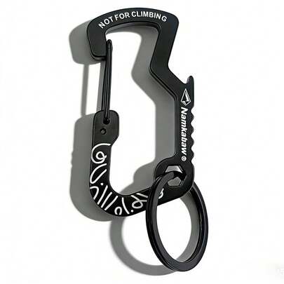 1 Set Outdoor Camping Keychain, Durable Carabiner With Key Ring, Suitable For Hiking, Camping, Cycling - Heavy Duty Outdoor Backpack Accessory For Keys, Tools, Gear - Sturdy Safety Cord Organizer, Compact Design, Reinforced Structure