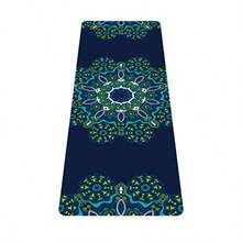 nuveti Alfombrilla de yoga de viaje impresa de 1/16 pulgadas de grosor antideslizante con bolsa de transporte plegable ligera de gamuza y goma natural para yoga pilates y fitness 72 pulgadas de largo x 24 pulgadas de ancho x 1.5 mm - Sr. CuJinHua - Ver 1