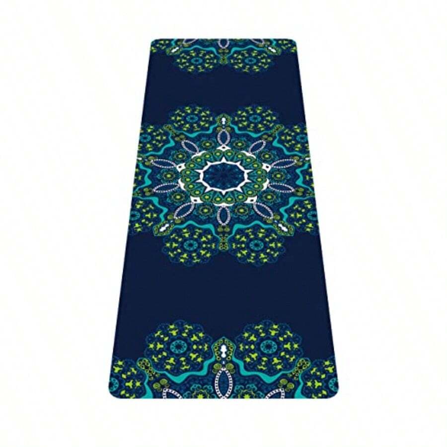 nuveti Alfombrilla de yoga de viaje impresa de 1/16 pulgadas de grosor antideslizante con bolsa de transporte plegable ligera de gamuza y goma natural para yoga pilates y fitness 72 pulgadas de largo x 24 pulgadas de ancho x 1.5 mm - Sr. CuJinHua - Ver 1