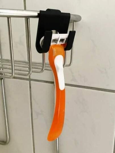 No-Drill Razor Holder With Adhesive/Suction Cup Mounting, Moisture-Proof, Made Of Sturdy And Durable Plastic, Suitable For Bathrooms And Shower Areas, Compatible With Manual And Electric Razors, Multi-Functional Bathroom Wall-Mounted Razor Holder, No-Drill Razor Holder.