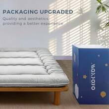 MAXYOYO Colchón de piso japonés colchón de futón colchón de espuma viscoelástica enrollable colchón de invitados almohadilla de dormir gruesa tapete de tatami plegable tumbona cama sofás y sofás gris tamaño Queen - Gris - Ver 4