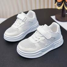 1 đôi giày thể thao lưới thoáng khí cho bé gái, đế mềm nhẹ, kiểu dáng thời trang đa năng màu trắng. - trắng - Xem 11