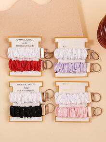 Wedding Party Hair Scrunchie Keychain, Cute Keychain, Keychain Gift For Teachers, New Drivers, Keychain - Multicolor - View 3