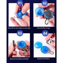 1pc LED Dog Collar Light, Pendant Collar, Dog Tag Light, Suitable For Dog Collar, Leash, Clip-On Dog Light, For Night Walking And Camping, Silicone LED Dog Collar Dog Tag Light, Flashing, Slow Flashing, Steady On 3 Modes, For Night Safety Decoration, Battery Included - Multicolor - View 9