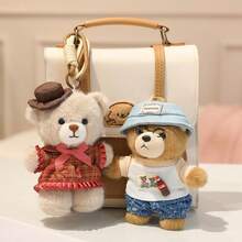 Llavero de peluche de oso de dibujos animados lindo, decoración de colgante de oso de peluche piloto para bolso, exposición de aviación, Comic Con, regalos de fiesta, muñeco de peluche, regalo de cumpleaños para niños, Navidad, Año Nuevo - Multicolor - Ver 3
