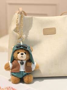 Llavero de peluche de oso de dibujos animados lindo, decoración de colgante de oso de peluche piloto para bolso, exposición de aviación, Comic Con, regalos de fiesta, muñeco de peluche, regalo de cumpleaños para niños, Navidad, Año Nuevo - Multicolor - Ver 14