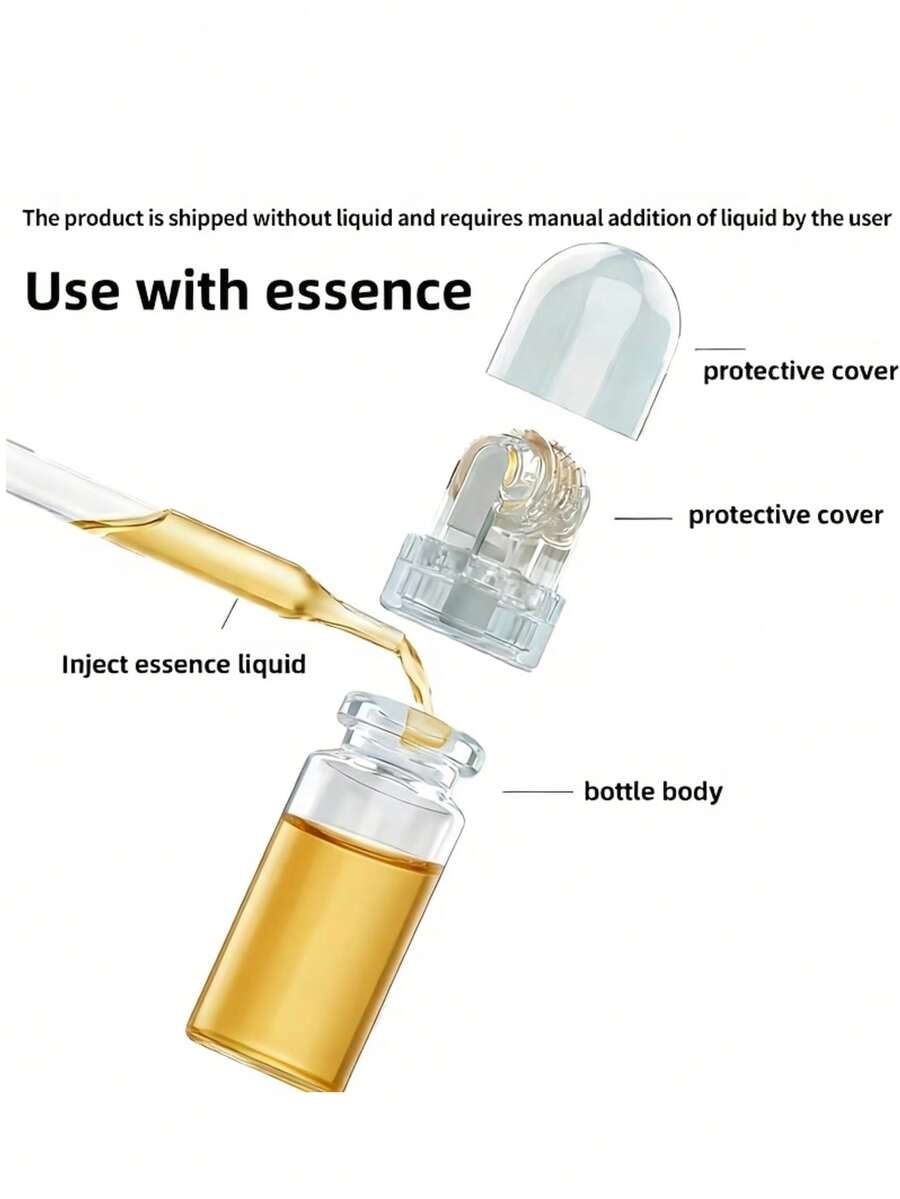 64-Needle Microneedle Beauty Roller, Microneedle Skin Care Anti-Aging Whitening Essence Roller, Reusable Titanium Alloy Microneedle Roller For Microneedling Treatment, Home Facial And Scalp, 2-In-1 Beauty Tool 0.25mm/0.5mm/0.75mm, Professional Quality Suitable For Men And Women