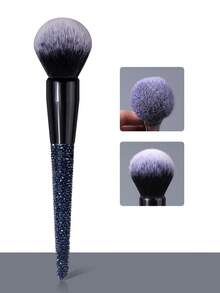 1pc Diamond Handle Powder Brush, Extra Soft Fluffy Face Blush Brush - Royal Blue - View 6