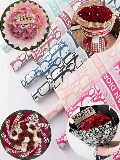 20Pcs DIY Fashion High-End Wrapping Paper Ouya Paper Waterproof Thickened Gift Wrapping Paper Bouquet Of Floral Materials Flower Shop Supplies, Suitable For: Flower Packaging, Gift Wrapping Paper, Chocolate Gift Box Wrapping Paper And Other Purposes 20/10/1pc