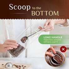 2pcs/Set Stainless Steel Coffee Measuring Spoons Set, Long Handle With Measurement Markings, Baking Measuring Spoon, Coffee Scoop, Dessert Spoon, Tea Spoon, Durable & Easy To Clean Kitchen Dining Baking Cooking Accessories, Cutlery Set, Spoon Set, Kitchen Supplies - Silver - Silver - View 10