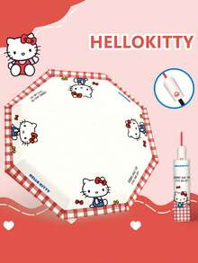Ô dù chống tia UV Hello Kitty, sản phẩm được cấp phép của Sanrio, thiết kế kẻ caro đỏ hoạt hình dễ thương, lớp phủ keo đen, chống tia UV, chống nắng, chống thấm nước, chống gió, tự động mở hai chiều, nhẹ, nhỏ gọn, thích hợp cho trường học, du lịch, đi làm hàng ngày, phong cách Kawaii. - Nhiều màu - Xem 7