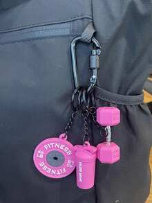 Yogodlns Gym Series Key Chain Color Handmade Rope Key Ring Fashion Pendant Dumbbell Kettlebell Keychain Bag Charms Car Key Ring Hand-Woven Fitness Keychain - Multicolor - View 10