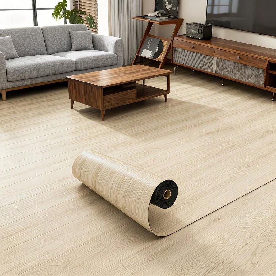 1 Roll 300x40cm Wide PVC Thickened 3D Textured Vintage Wood Grain Self-Adhesive Floor Sticker, Easy Installation, Suitable For Kitchen, Bedroom, Bathroom, Dining Room, Living Room, Countertop, Home Decor And Furniture Renovation