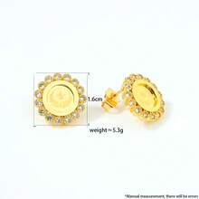 1 Set Classic Gold Color Coins Stud Earrings 21k Gold Plated Dubai Bridal Wedding Party Jewelry - Classic Earrings - View 24