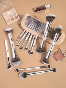 MAANGE 6pcs Professional Makeup Brush Set: Includes Foundation Brush, Blush Brush, Powder Brush, Eyeshadow Brush, Blending Brush, Highlighter Brush, Concealer Brush, And Contour Brush Makeup Tools Kit Beauty Brush Kit Gift For Women & Girl Travel Makeup Brush Set - White - View 5