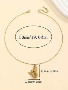1pc Fashionable European And American Minimalist Retro Mermaid Stainless Steel Pendant Necklace, Personalized Creative Choker Necklace, Suitable For Women's Daily Wear And Gift - Multicolor - View 6