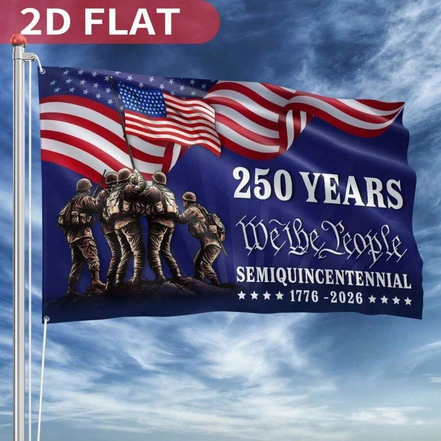 1pc American Flag 250 Years Anniversary United States Semiquincentennial Grommet Flag 3x5 Double Sided Independence Day 4th Of July Patriot Double Sided Outdoor Garden Flags Banner Decoration, Perfect For Independence Day, Parades, Home - 1 面旗幟 - 查看 1