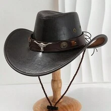 1 pieza Sombrero de vaquero occidental de moda, adecuado para hombres y mujeres, apropiado para actividades al aire libre, que combina el estilo vaquero y el encanto del jazz, una opción ideal elegante y práctica - Multicolor - Ver 4