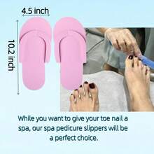 24 Pairs Pedicure Slippers Disposable Flip Flops For Pedicures Pink Pedicure Flip Flops For Women Salon Spa Beach Party Guests - Multicolor - View 2