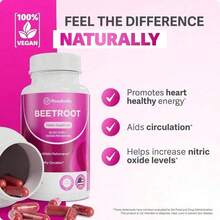 Beetroot Capsules - 60ct |   1300mg For Circulation & Athletic Performance - 3 chai - Xem 2