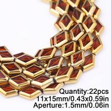 1颗时尚长方形心形和钻石形玻璃刻面水晶珠，金边米珠，DIY串珠手链、项链、耳环饰品配件 - DIY - 查看 16