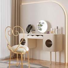 Gluck Plants Sillas de cambiador silla de maquillaje de terciopelo taburete blanco otomano moderno asiento de terciopelo con marco de metal dorado para recámara de niñas sala de estar sala de - Blanco - Ver 7